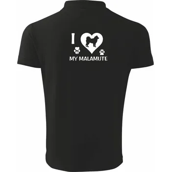 Pánská košile I Love My Malamute - Polokošile pánská Pique Polo 203 - 3XL ( Černá )