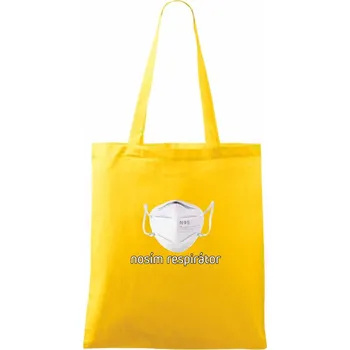 Nosím respirátor - Taška bavlněná - 42 x 38 cm ( Žlutá )
