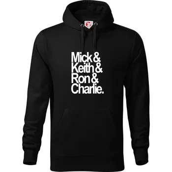 Pánská mikina Mick Keith Ron Charlie - Mikina pánská Cape s kapucí - 3XL ( Černá )