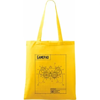 Nákres Gamepad moderní - Taška bavlněná - 42 x 38 cm ( Žlutá )