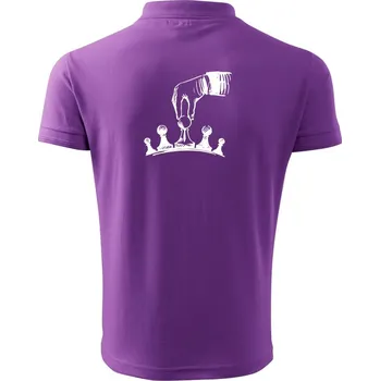 Pánská košile Šachy - ruka - Polokošile pánská Pique Polo 203 - 4XL ( Fialová )
