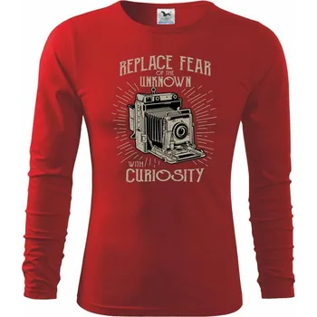 Chlapecké tričko Replace Fear - Triko dětské Long Sleeve - 122 cm/6 let ( Červená )