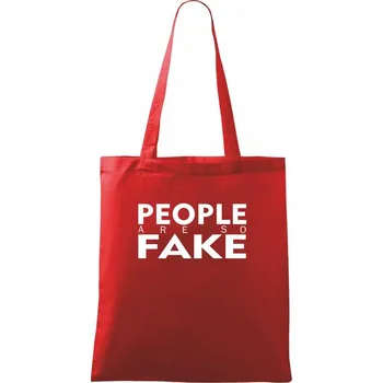 Nákupní taška Fake people - Taška bavlněná - 42 x 38 cm ( Červená )