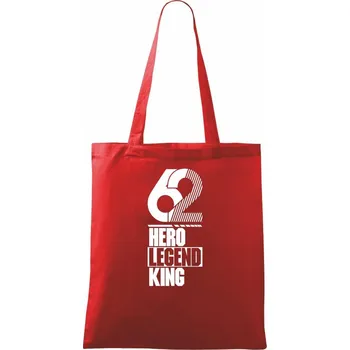 Nákupní taška Hero, Legend, King x Queen 1962 - Taška bavlněná - 42 x 38 cm ( Červená )