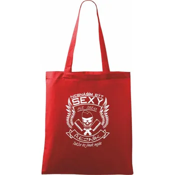 Nákupní taška Nesnáším být sexy - řezník - Taška bavlněná - 42 x 38 cm ( Červená )