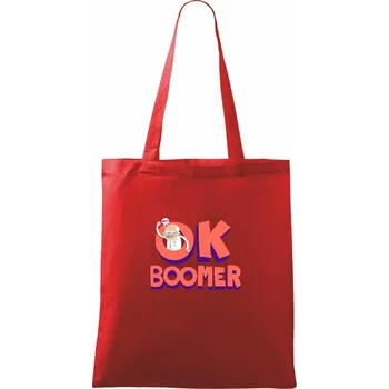 Ok boomer děda - Taška bavlněná - 42 x 38 cm ( Červená )
