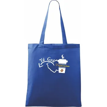 Pražská kavárna tů gou - Taška bavlněná - 42 x 38 cm ( Královská modrá )