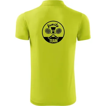 Pánská košile Badminton Family Team - Polokošile Victory sportovní (dresovina) - S ( Limetková )