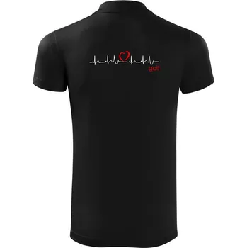 Pánská košile Moje srdce bije pro golf - Polokošile Victory sportovní (dresovina) - S ( Černá )