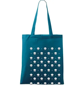 Bišonek a tlapky - Taška bavlněná - 42 x 38 cm ( Petrolejová )