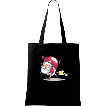 Santa nese težký náklad - Taška bavlněná - 42 x 38 cm ( Černá )