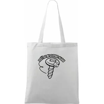 Nákupní taška Točí se mi z toho hlava - Taška bavlněná - 42 x 38 cm ( Bílá )