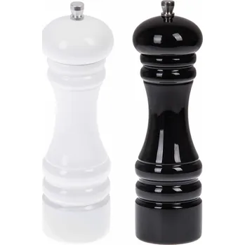 Mlýnek na koření FK Dřevěný mlýnek na koření 2 ks - Černý a bílý 18x5 cm
