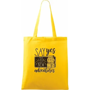 Nákupní taška Say yes to new Adventures - Taška bavlněná - 42 x 38 cm ( Žlutá )