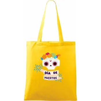 Nákupní taška Dia de muertos - Taška bavlněná - 42 x 38 cm ( Žlutá )