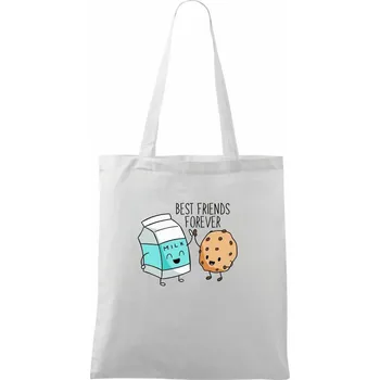 BFF mléko a sušenka - Taška bavlněná - 42 x 38 cm ( Bílá )