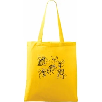 Nákres videokamera stará - Taška bavlněná - 42 x 38 cm ( Žlutá )