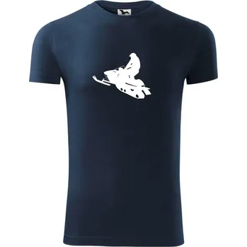 Sněžný skútr - Viper FIT - Pánské zůžené tričko - XL ( Námořní modrá (velmi tmavá - téměř černá) )