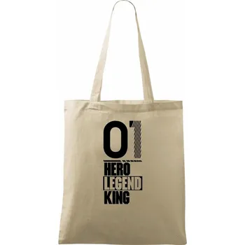 Nákupní taška Hero, Legend, King x Queen 2001 - Taška bavlněná - 42 x 38 cm ( Naturální )