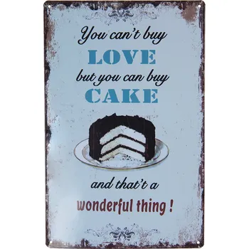 Plechová cedule Nástěnná kovová cedule Love Cake - 20*30 cm