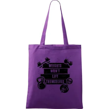 Weights wont lift themselfs - Taška bavlněná - 42 x 38 cm ( Fialová )
