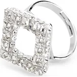 Stříbrný elegantní prsten čtverec z čtvercových krystalů Swarovski Crystal (Stříbro 925/1000)