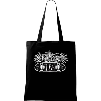 Nákupní taška The skateboard life - Taška bavlněná - 42 x 38 cm ( Černá )