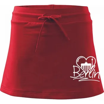 Dámské oblečení Berlin Love nápis - Sportovní sukně - two in one - XS ( Červená )