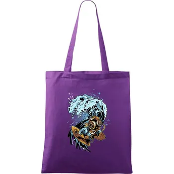 Surfující potápěč - Taška bavlněná - 42 x 38 cm ( Fialová )