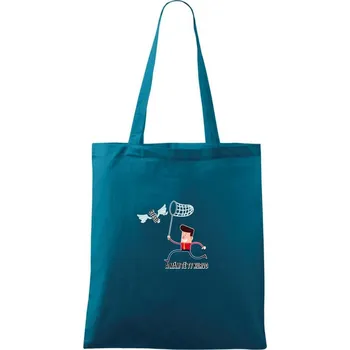 Chytit štěstí - Taška bavlněná - 42 x 38 cm ( Petrolejová )