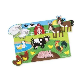 Dřevěné puzzle Farma (cs, Melissa & Doug)