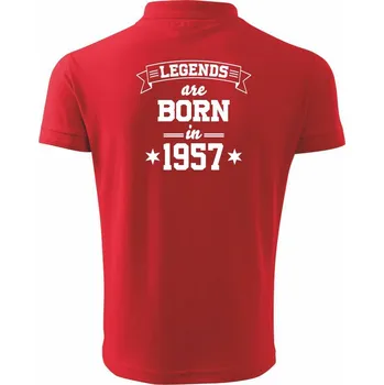 Pánská košile Legends are born in 1957 - Polokošile pánská Pique Polo 203 - 3XL ( Červená )