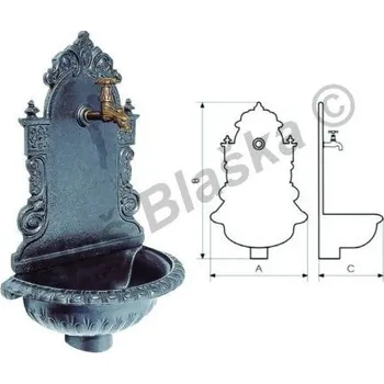 Umyvadlo Dekorativní ozdobné litinové umyvadlo (RETRO,designové,ozdobné,okrasné) - šedá 6300