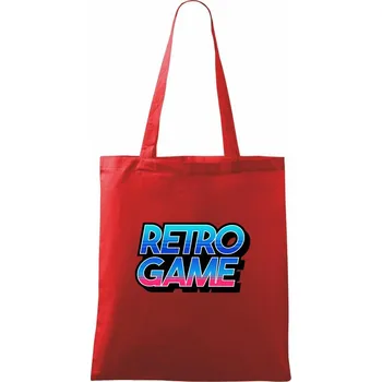 Nákupní taška Retro game nápis barevný - Taška bavlněná - 42 x 38 cm ( Červená )