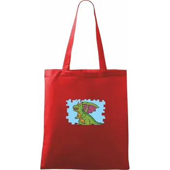 Gamer - stará hra - drak - Taška bavlněná - 42 x 38 cm ( Červená )