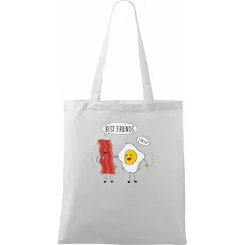 Nákupní taška BFF slanina a vajíčko - Taška bavlněná - 42 x 38 cm ( Bílá )
