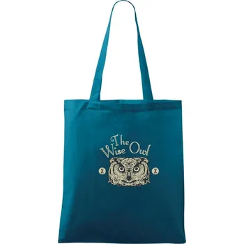 Moudrá sova - Taška bavlněná - 42 x 38 cm ( Petrolejová )