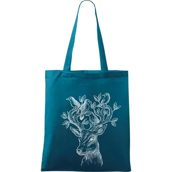 Jelen ochránce přírody - Taška bavlněná - 42 x 38 cm ( Petrolejová )
