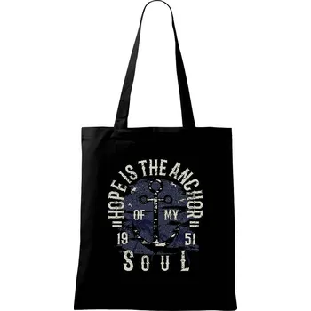 Nákupní taška Hope Is The Anchor - Taška bavlněná - 42 x 38 cm ( Černá )