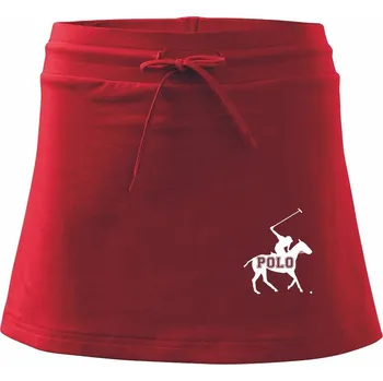 Dámská sukně Polo kůň nápis - Sportovní sukně - two in one - XL ( Červená )