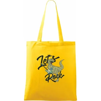 Let's rock T-rex - Taška bavlněná - 42 x 38 cm ( Žlutá )