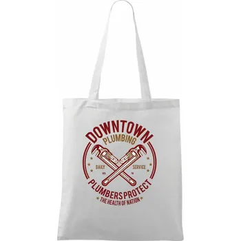 Downtown Plumbing - Taška bavlněná - 42 x 38 cm ( Bílá )