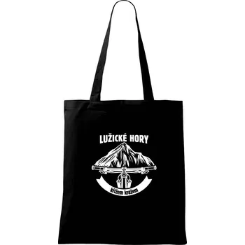Nákupní taška Lužické hory křížem krážem - Taška bavlněná - 42 x 38 cm ( Černá )