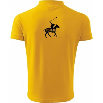 Pánská košile Polo kůň nápis - Polokošile pánská Pique Polo 203 - M ( Žlutá )