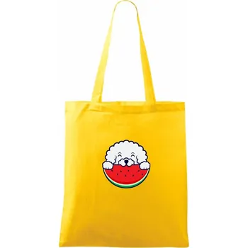 Nákupní taška Bišonek s melounem - Taška bavlněná - 42 x 38 cm ( Žlutá )