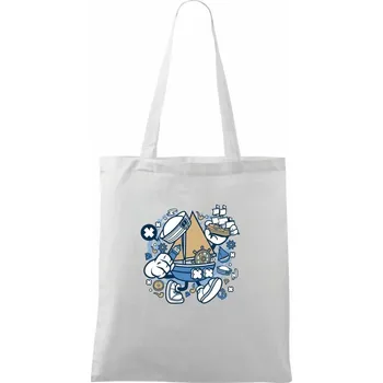 Loď komiks - Taška bavlněná - 42 x 38 cm ( Bílá )