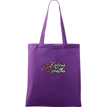 Kožená svatba 3 - Taška bavlněná - 42 x 38 cm ( Fialová )