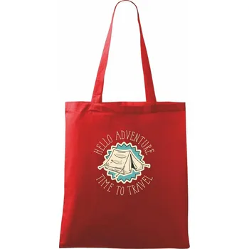 Hello Adventure - Taška bavlněná - 42 x 38 cm ( Červená )