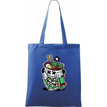 Nákupní taška Saláťák na skejtu - Taška bavlněná - 42 x 38 cm ( Královská modrá )