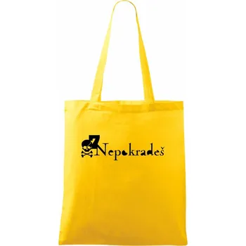 Nákupní taška Desatero přikázání - 7. Nepokradeš - Taška bavlněná - 42 x 38 cm ( Žlutá )